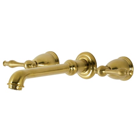 Kingston Brass KS7127NL Two-Handle Wall Mount Bathroom Faucet, Brushed Brass KS7127NL